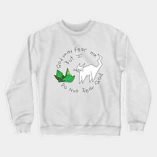 Cactus Cat Fights God Crewneck Sweatshirt